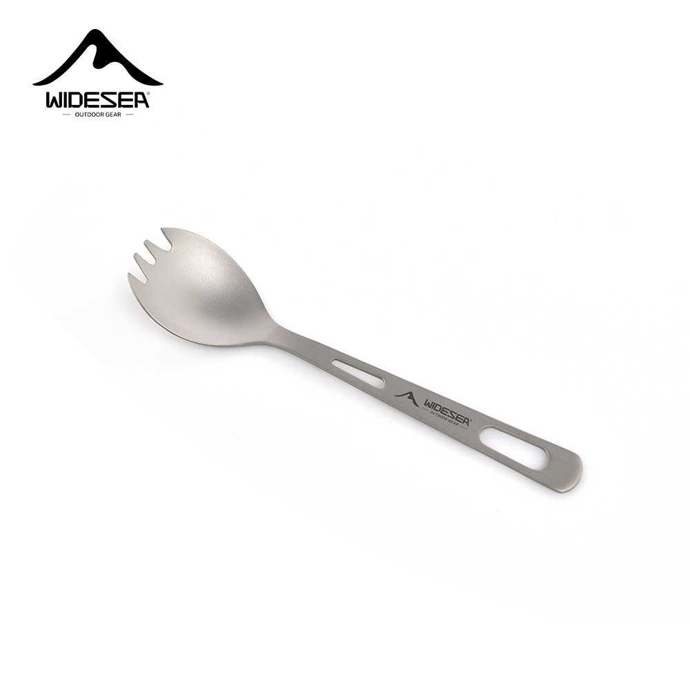 Travel Kitchen Accessories - Widesea Camping Kookset Spork Titanium Lepel