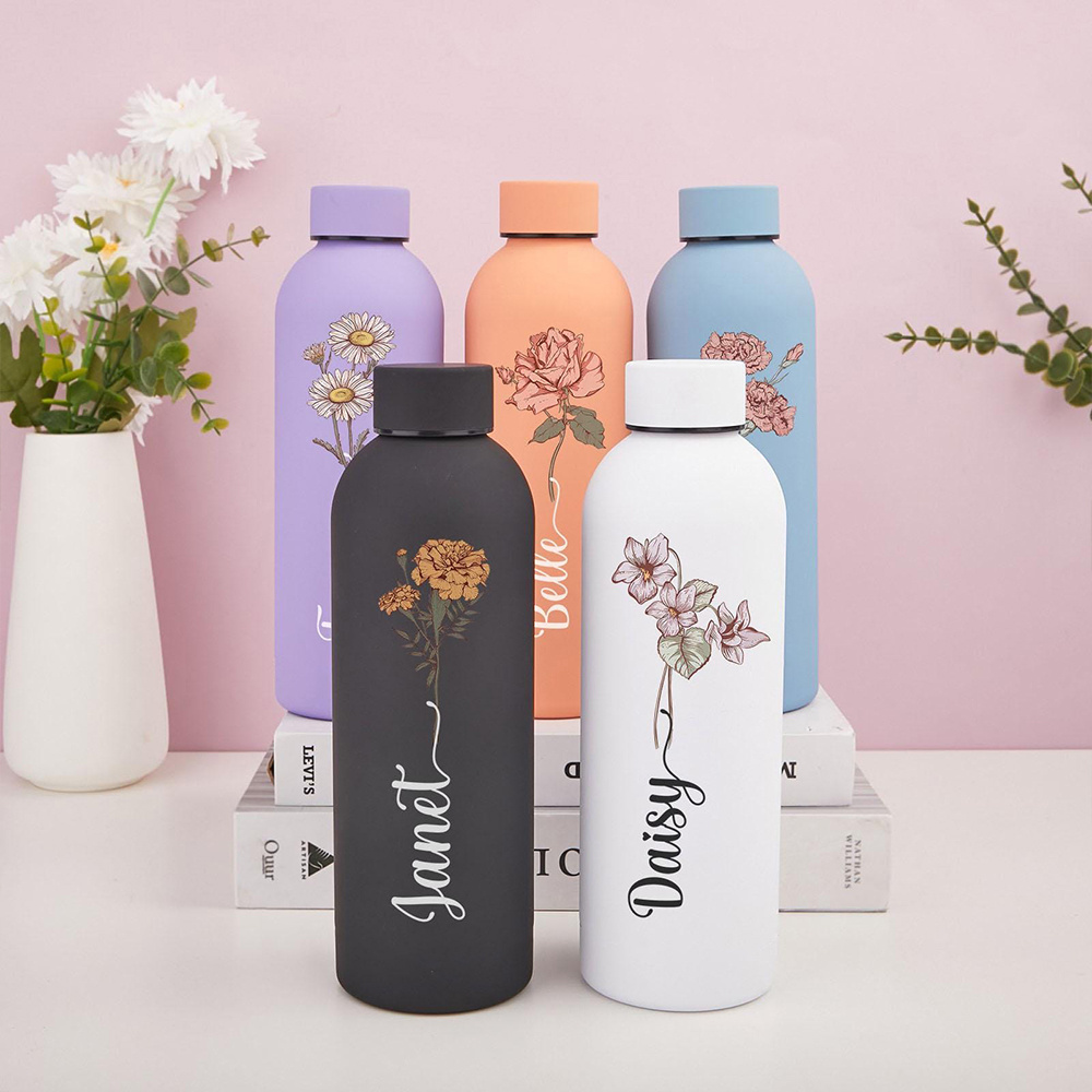 Travel Accessories Bottles - Geïsoleerde fles met bloemenprint, draagbare sportfles
