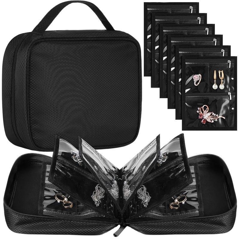 Travel Accessories Display - Draagbare reisjuwelenorganizer met uitneembare vakken voor