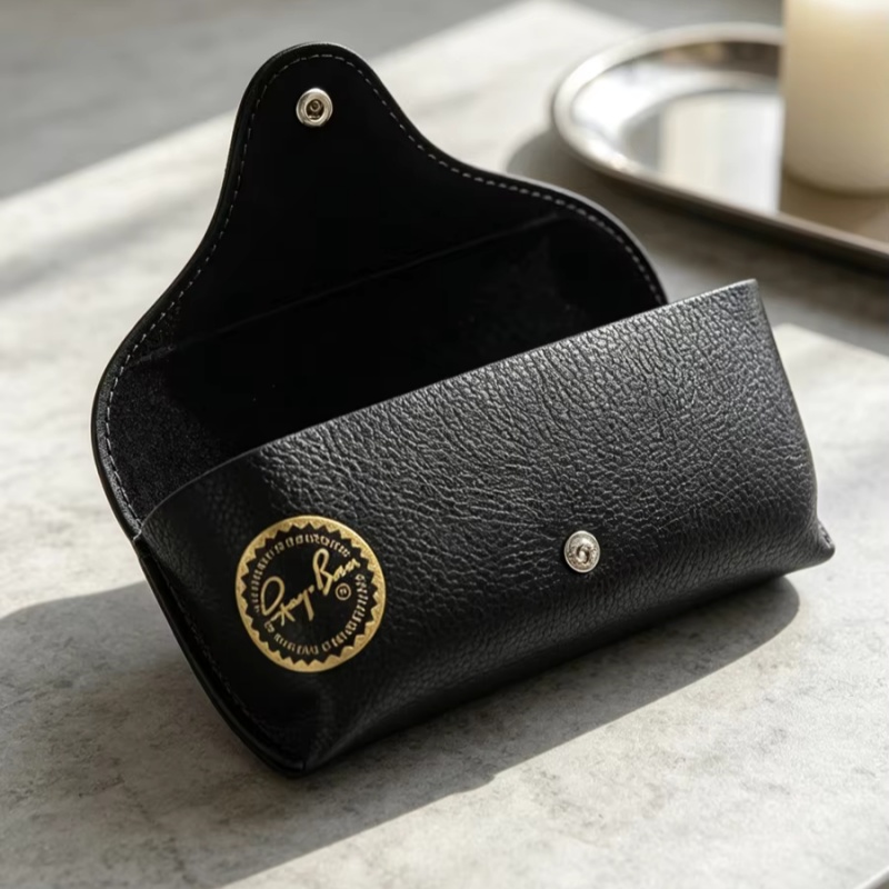 Travel Accessories Pouch For Women - Ray-Ban lederen zonnebrillenkoker, draagbaar klikzakje, antidrukkoffer,