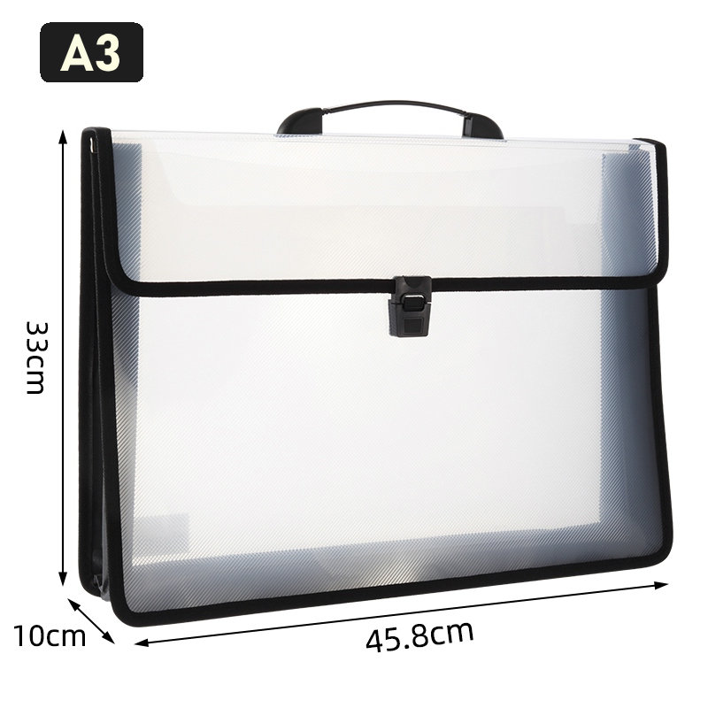 Document Organizer Folder - Draagbare Transparante Plastic Zak A3 Art