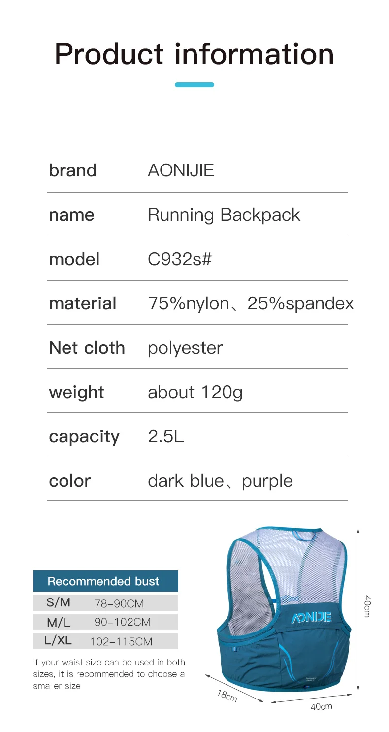AONIJIE C932S 2.5L Draagbare D - Hydration Pack Backpack recensie en prijs