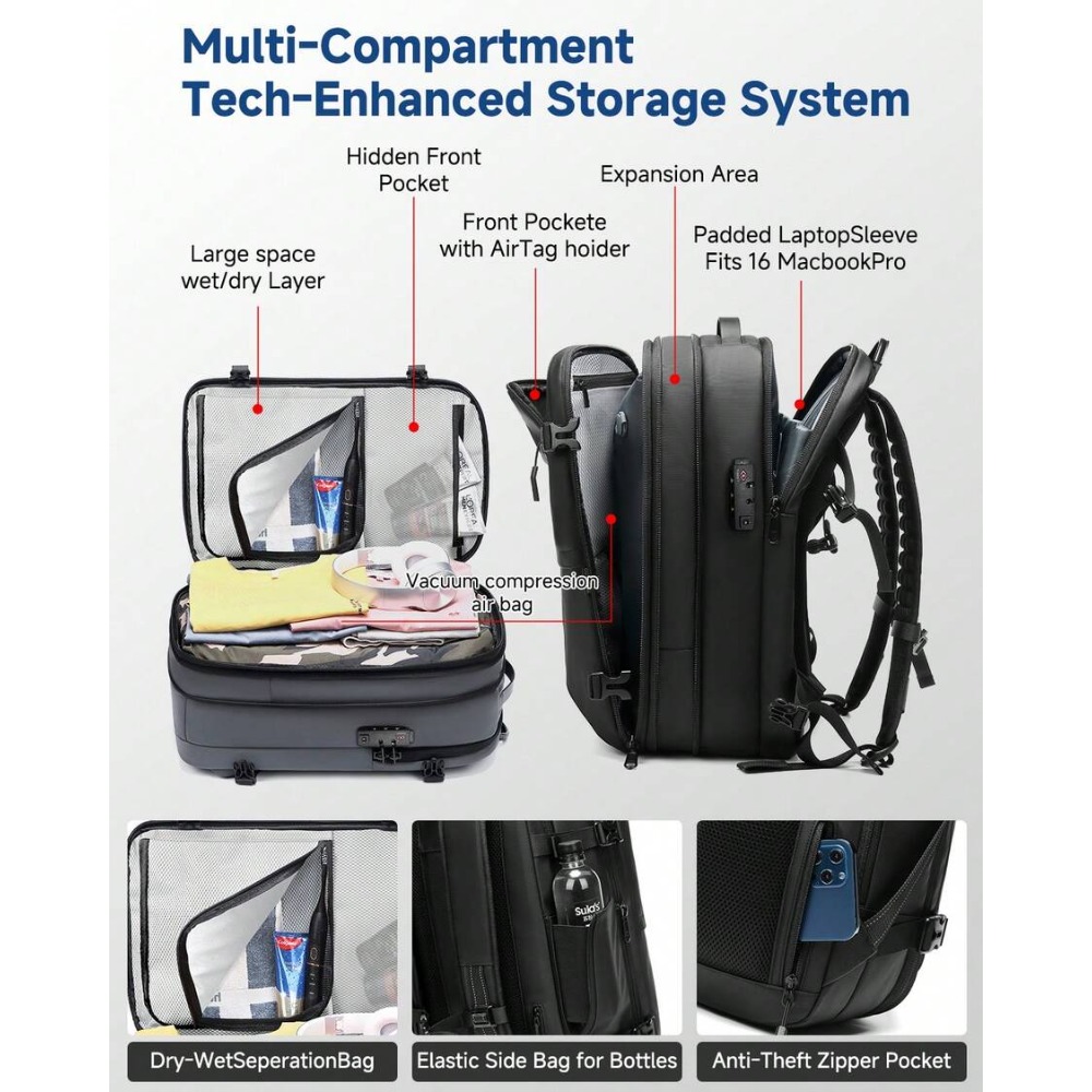Eén-knops uitbreidbare vacuümc - Compression Bag Vacuum recensie en prijs
